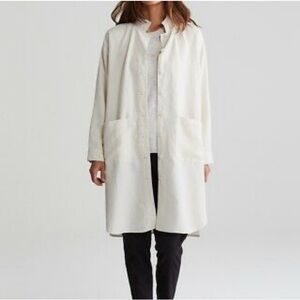 Eileen Fisher White Long Shirt Jacket